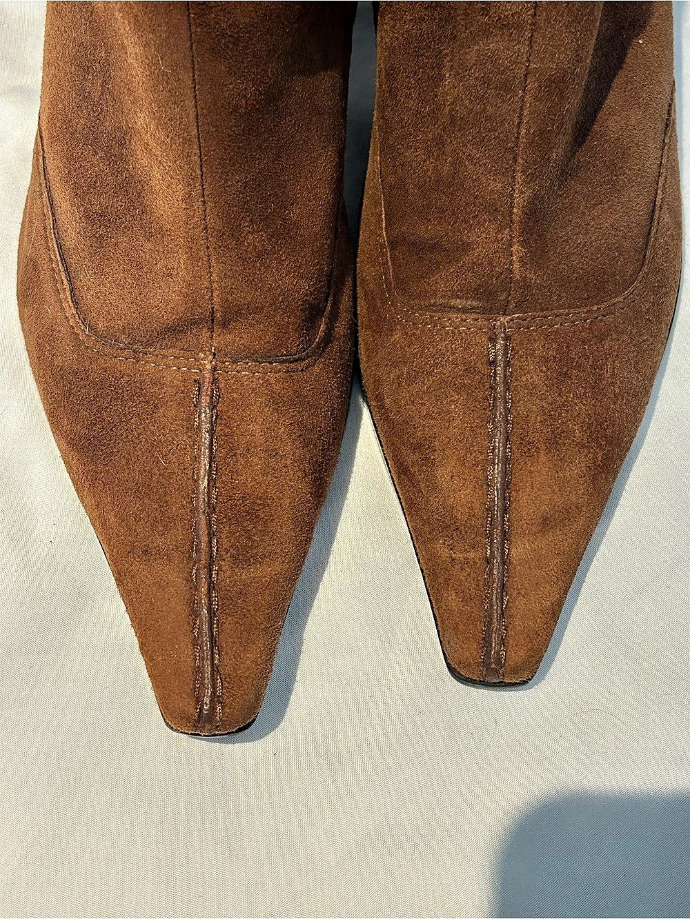 Pointed Toe Brown kitten Heel Boots US 7M - Picture 5 of 7